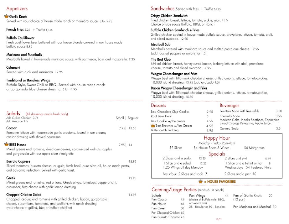 Best Pizza & Brew Clairemont Menu image 1